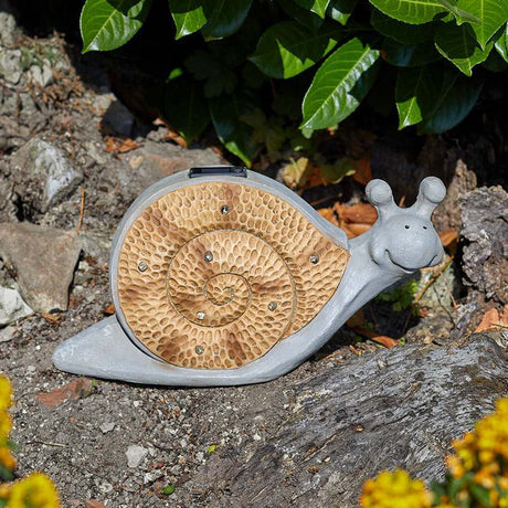 Solar Novelty Woodstone Snail Light