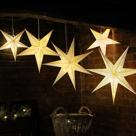 Warm White Paper Battery Star Light