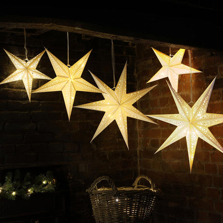 Warm White Paper Battery Star Light
