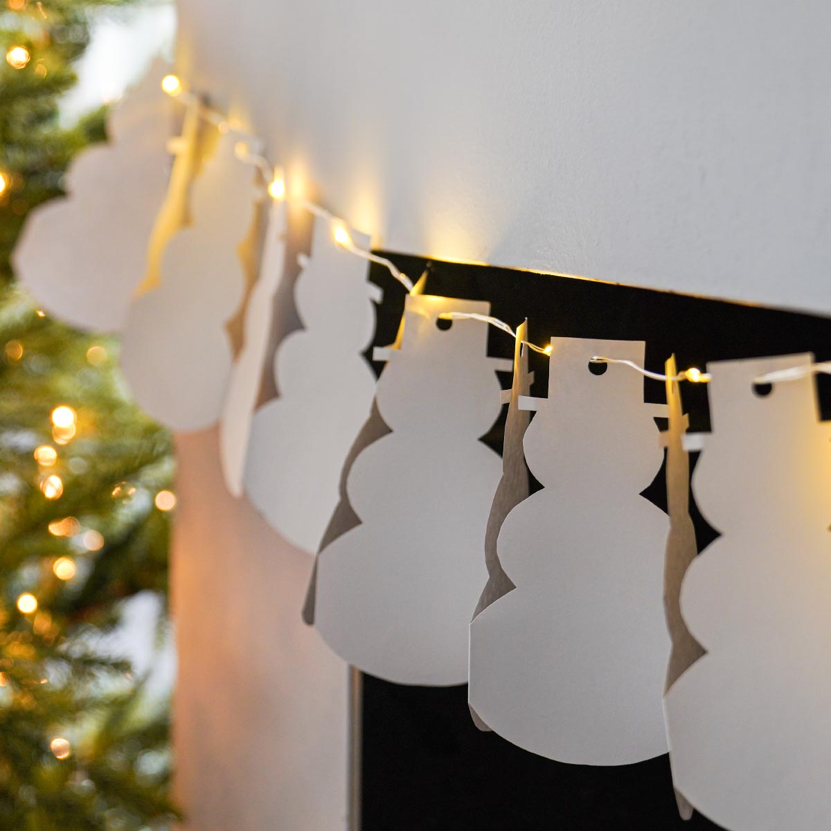 Battery DIY Paper Snowman Christmas Fairy Lights