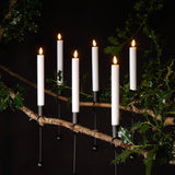Battery White Magic Candles with Black Metal Holder, Remote Controlled, 6 Pack