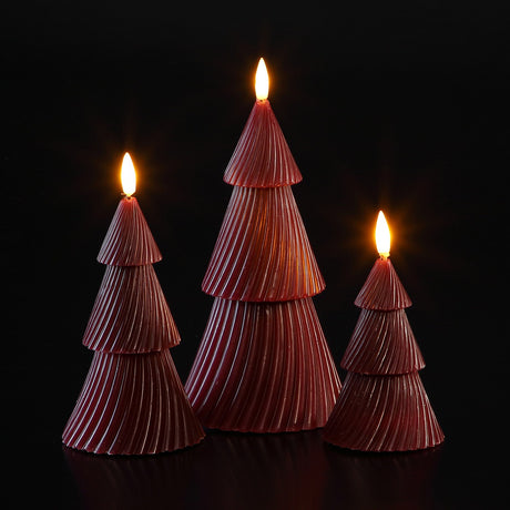 3 Wax LED Christmas Tree Candles