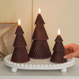 3 Wax LED Christmas Tree Candles