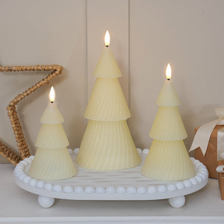 3 Wax LED Christmas Tree Candles