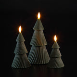 3 Wax LED Christmas Tree Candles