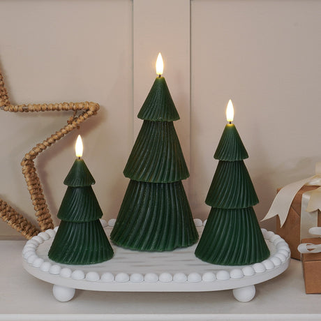 3 Wax LED Christmas Tree Candles