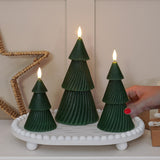 3 Wax LED Christmas Tree Candles