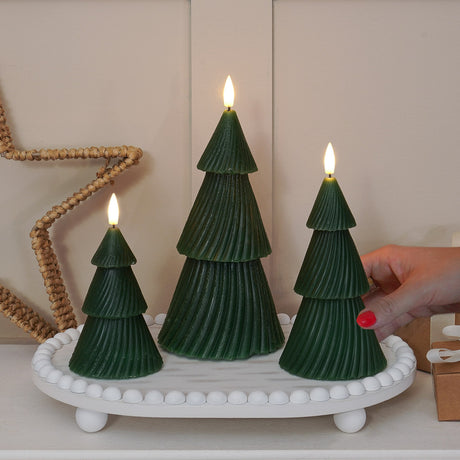 3 Wax LED Christmas Tree Candles