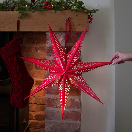 60cm Paper Star Light Christmas Window Decoration Battery Operated