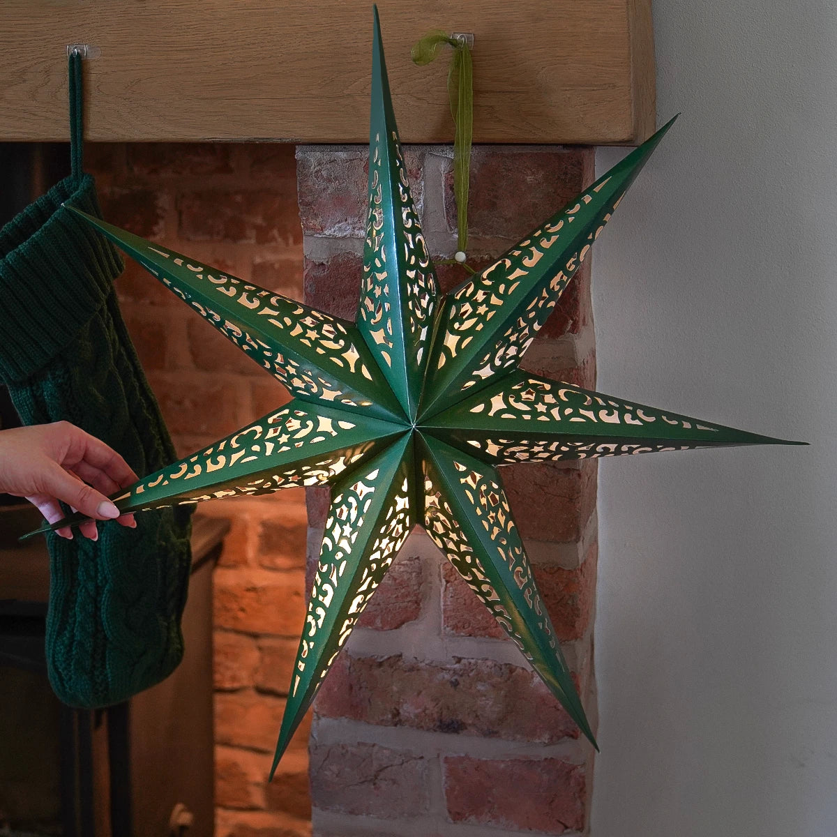60cm Paper Star Light Christmas Window Decoration Battery Operated