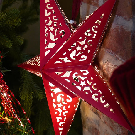 40cm Paper Star Lights Christmas Window Decoration Battery Operated