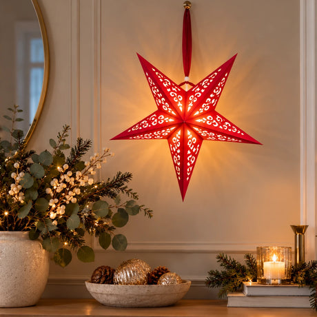 40cm Paper Star Lights Christmas Window Decoration Battery Operated