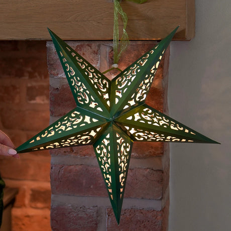 40cm Paper Star Lights Christmas Window Decoration Battery Operated