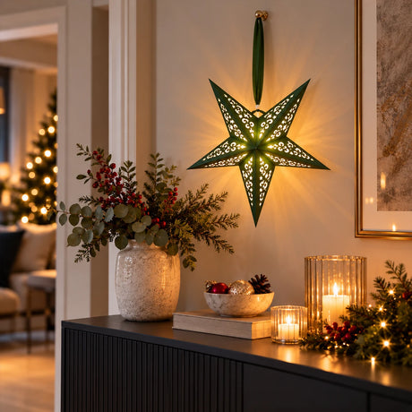 40cm Paper Star Lights Christmas Window Decoration Battery Operated