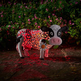 Solar Garden Ornament Daisy the Cow White & Colour Changing LEDs 25cm