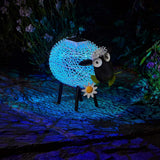 Solar Garden Ornament Dolly the Sheep White & Colour Changing LEDs 26cm