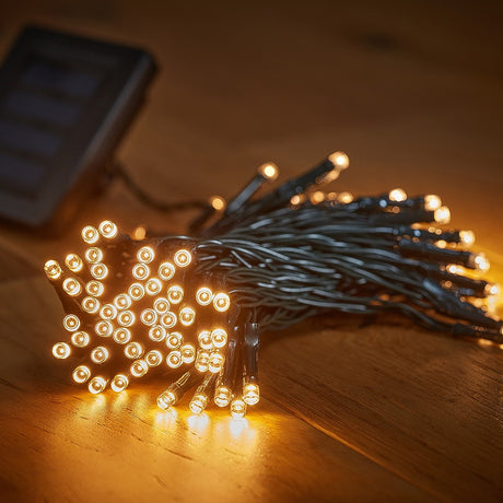 5m Solar Fairy Lights 50 Warm White LEDs