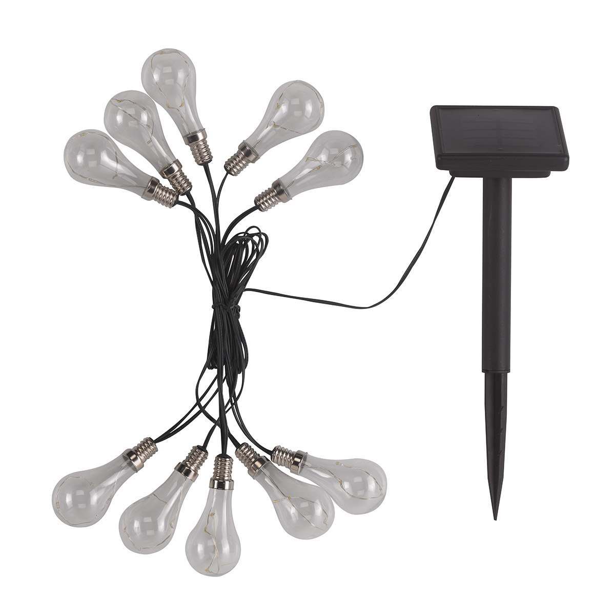 10 Solar Festoon Lights Warm White 1.8m