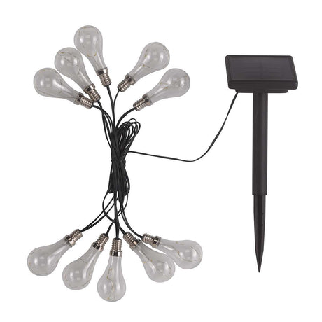 10 Solar Festoon Lights Warm White 1.8m