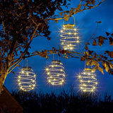 4 Hanging Spiral Solar Lights 19cm