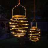 4 Hanging Spiral Solar Lights 19cm