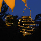 4 Hanging Spiral Solar Lights 19cm