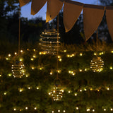 4 Hanging Spiral Solar Lights 19cm