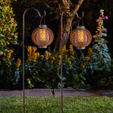 2 Forli Dancing Flame Solar Lanterns with Garden Stakes