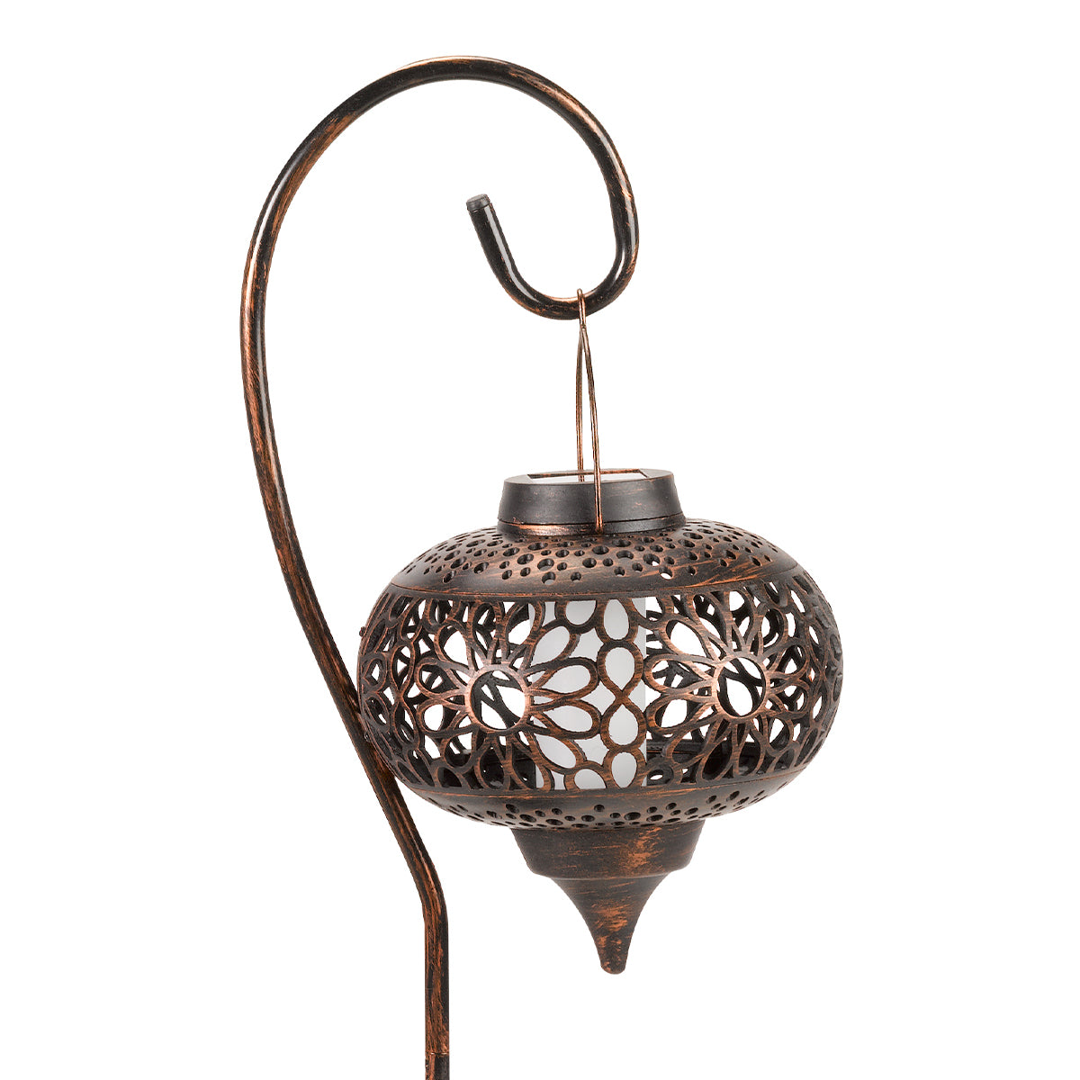 2 Osman Solar Lantern Stake Lights Dancing Flame 92cm