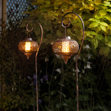 2 Osman Solar Lantern Stake Lights Dancing Flame 92cm