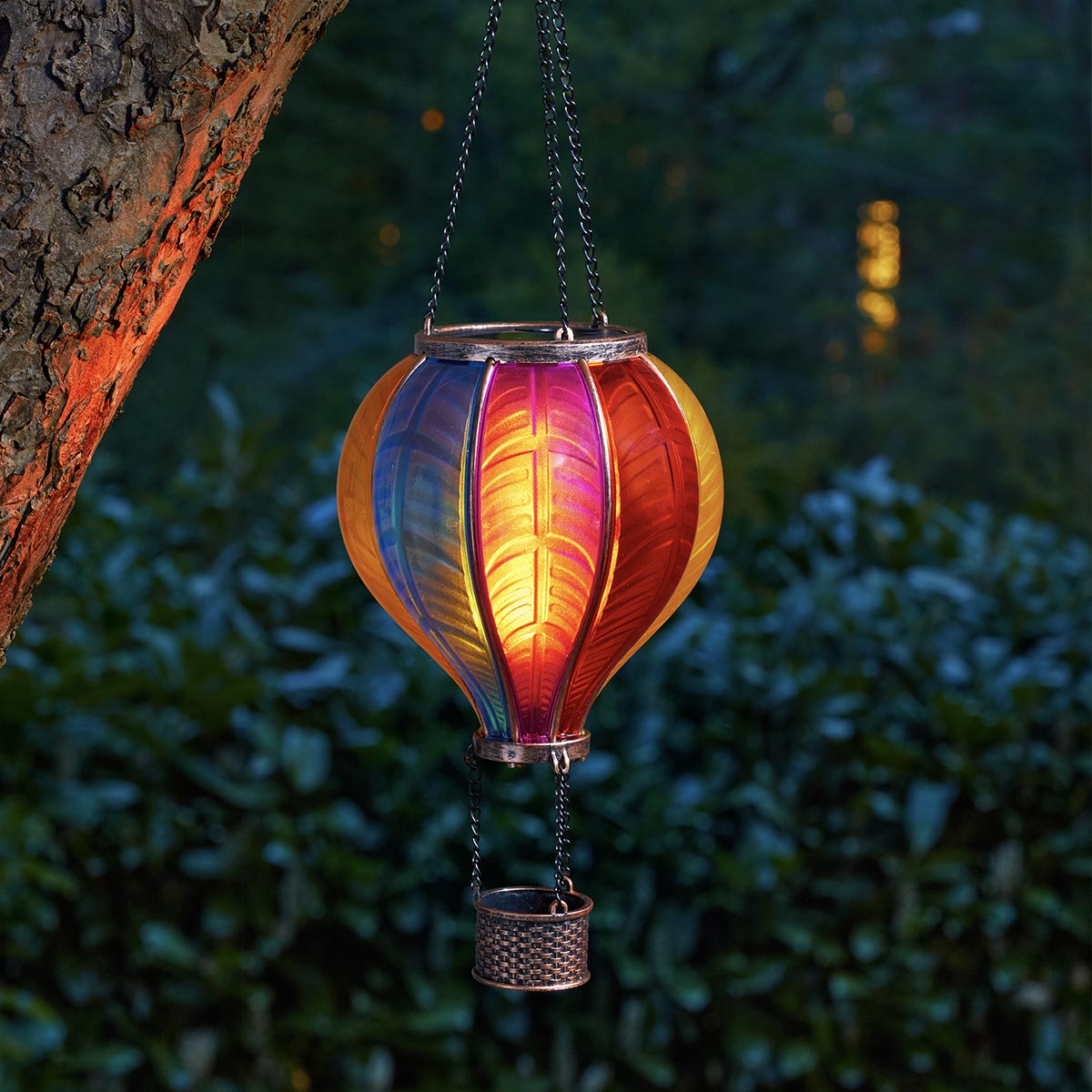 Solar Cool Flame Balloon Wind Spinner Stake Light and Lantern