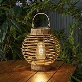 Terra Solar Lantern Rattan Effect 23cm