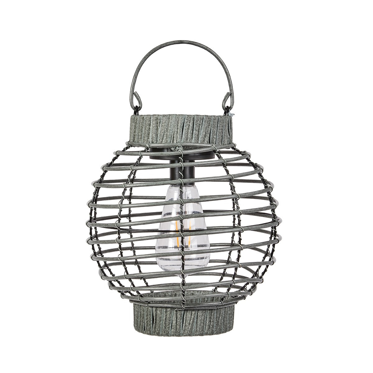 Terra Solar Lantern Rattan Effect 23cm