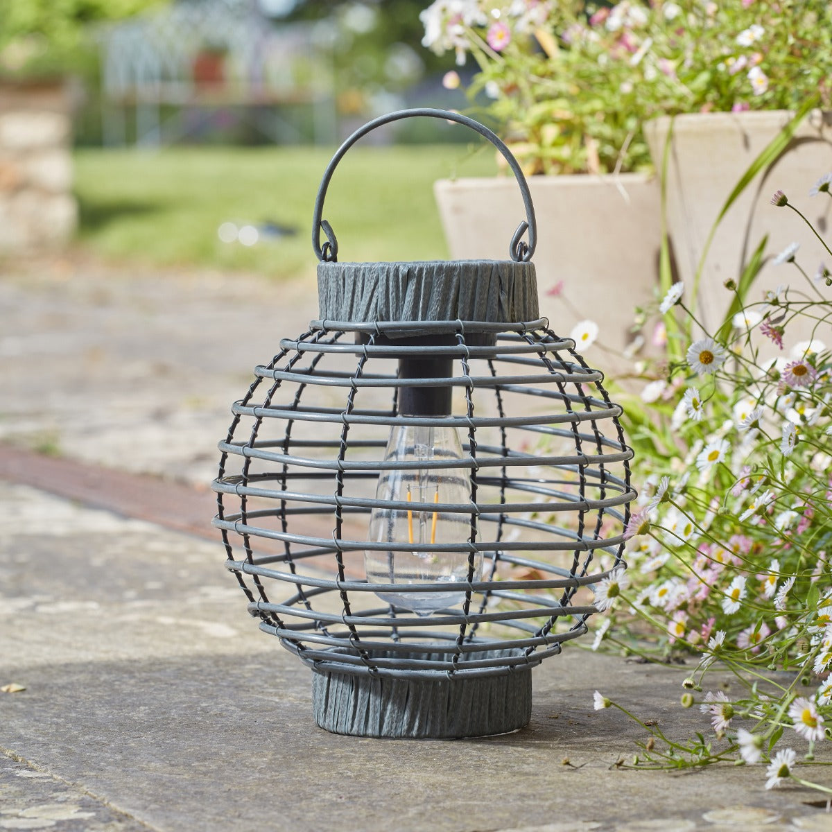 Terra Solar Lantern Rattan Effect 23cm