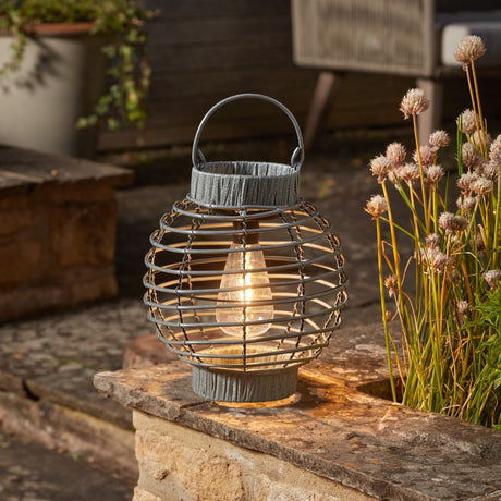 Terra Solar Lantern Rattan Effect 23cm