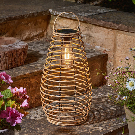 Venus Solar Lantern Rattan Effect 38cm