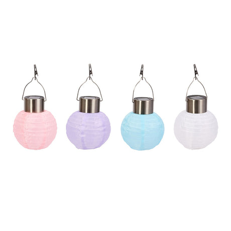 4 Chinese Solar Hanging Lanterns 11cm