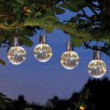 4 Solar Bulbs Hanging Lights Warm White