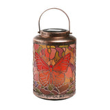 Solar Outdoor Lantern Tiffany Butterfly 24cm