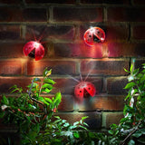 Solar Novelty Ladybird Wall Light, 3 Pack