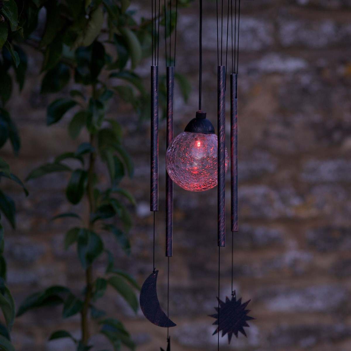 Solar Wind Chime Sun, Moon & Star Colour Changing LED