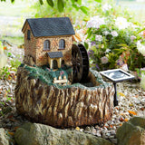 Solar Mill Water Fountain with Light