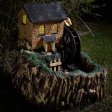 Solar Mill Water Fountain with Light