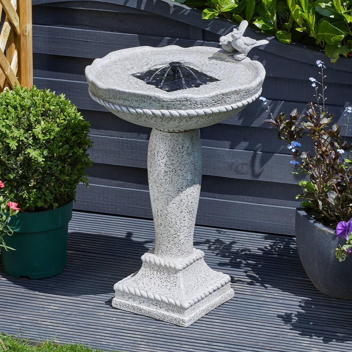 Solar Water Feature Feathered Friends 62cm