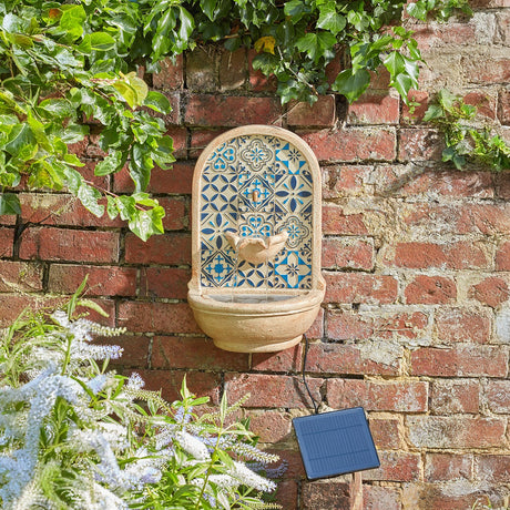 Aragon Wall Water Feature Solar Garden Ornament 50cm