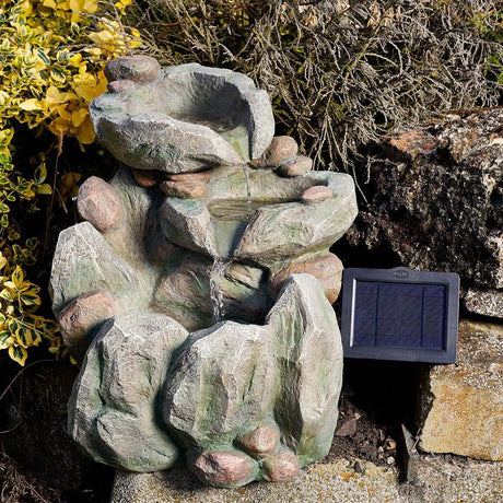 Solar Water Feature Rock Fall 51cm