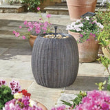 Solar Water Feature Rattan Effect 45cm
