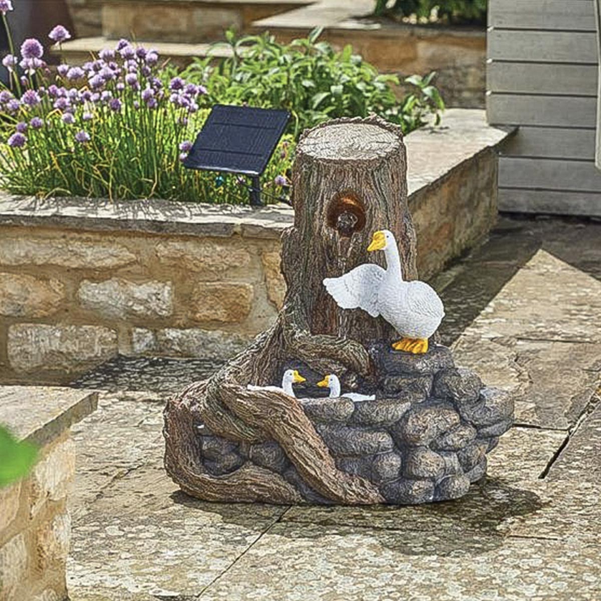 Solar & Battery Feather Duck Falls Water Feature