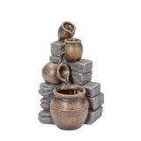 Cascading Pot Falls Solar Water Feature with Back up Battery