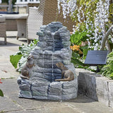 Battery & Solar Water Feature Otter Falls 54cm